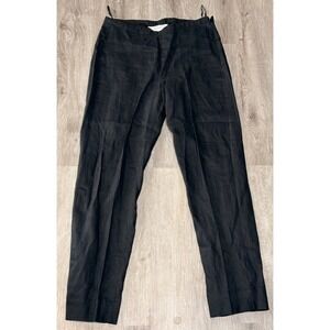 Uniform John Paul Richard Black 100% Linen‎ Straight Leg Trousers Pants Women 8